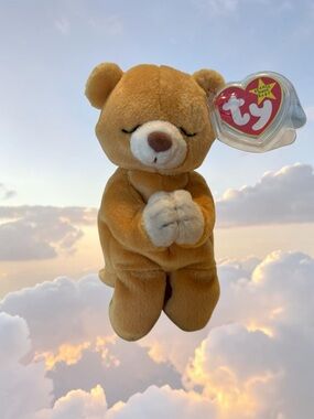 Vintage 1998 Ty Beanie Baby Hope the Praying Bear - Retired Collectible with Tag